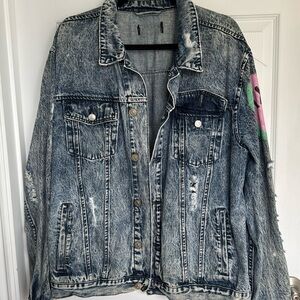 Denim jacket distressed vintage
